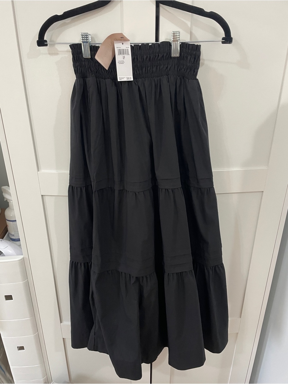 Philosophy Black Tiered Maxi Skirt with Smocked Waist